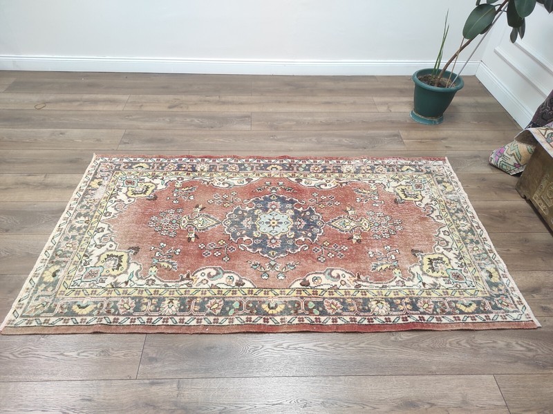 Red Area Rug, Bedroom Rug, Bohemian Rug, Living Room Rug, Handmade Rug gallery