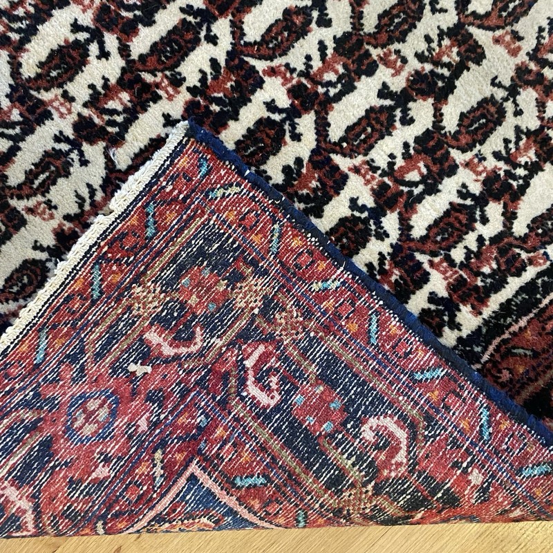 Vintage Rug 2' 7 x 4' 2 White Small Hand Knotted Oriental Rug gallery