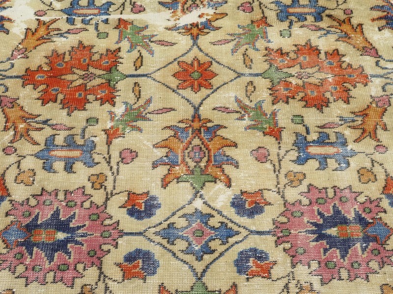 Vintage Anatolia Carpet, Distressed Rugs, Large Red Carpet Handmade Rug 67"X107" gallery