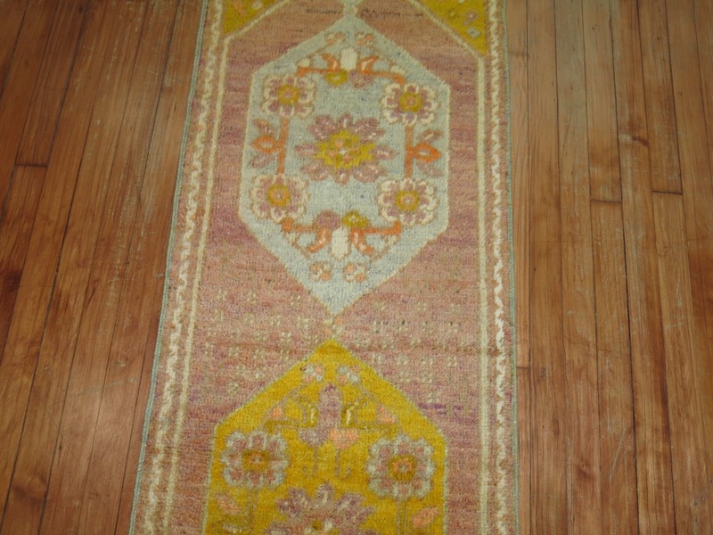Vintage Turkish Oushak Ushak Rug Runner Size 1'11''x8'3'' gallery