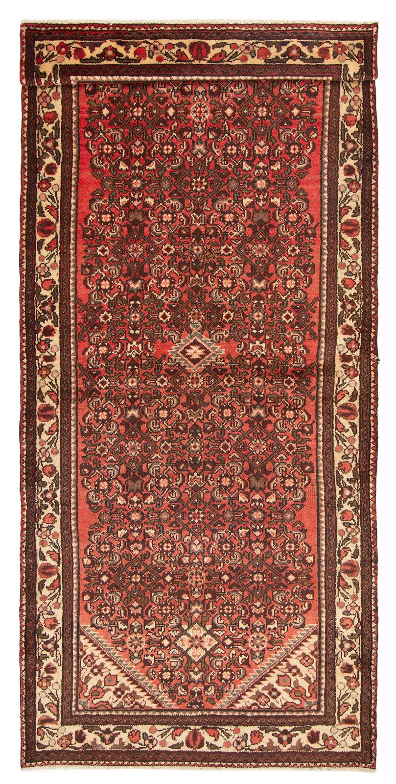 3'8" x 9'1" Vintage Hand-knotted Runner Rug Traditional Oriental Wool Carpet gallery