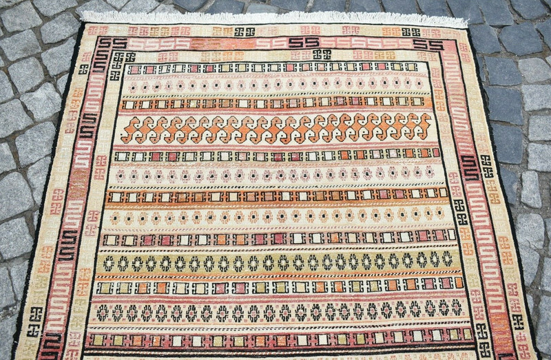 Rahrah Silk Kilim 4 x 6 ft Caucasian Silk Soumac Rug Fine Quality Area Silk Rug gallery