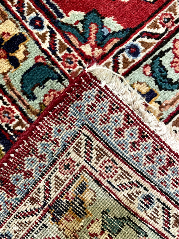 Antique Oriental Hand-Knotted Wool Area Rug Red/Navy Blue/Green 9'10" x 16' gallery