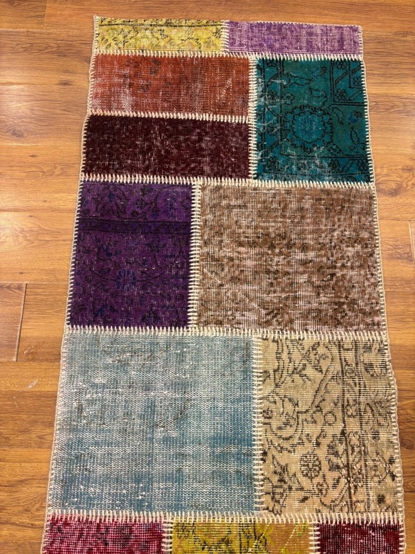 Multicolor Patchwork Rug, 2.6x9.8 ft Runner Rug, Hallway Decor, Long Area Rug gallery