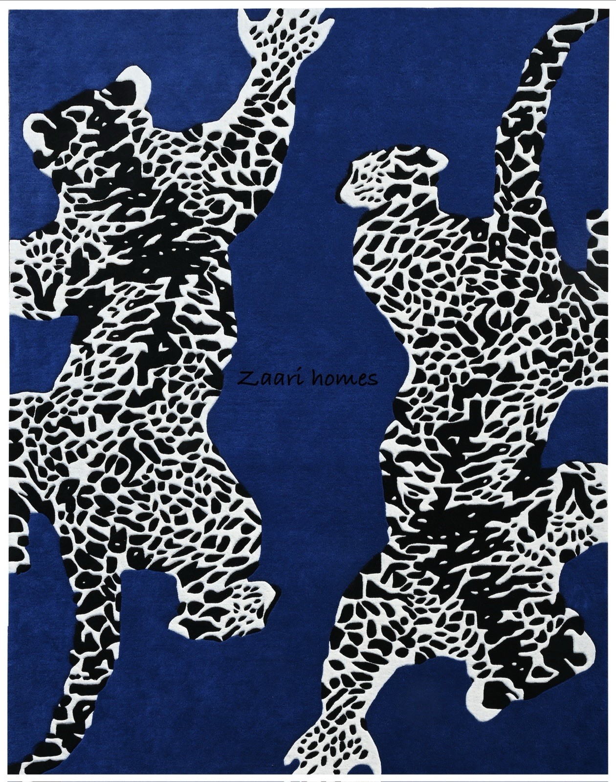 Mordern Art Design In Newzeland Wool. Bold Blue Statement Rug. gallery