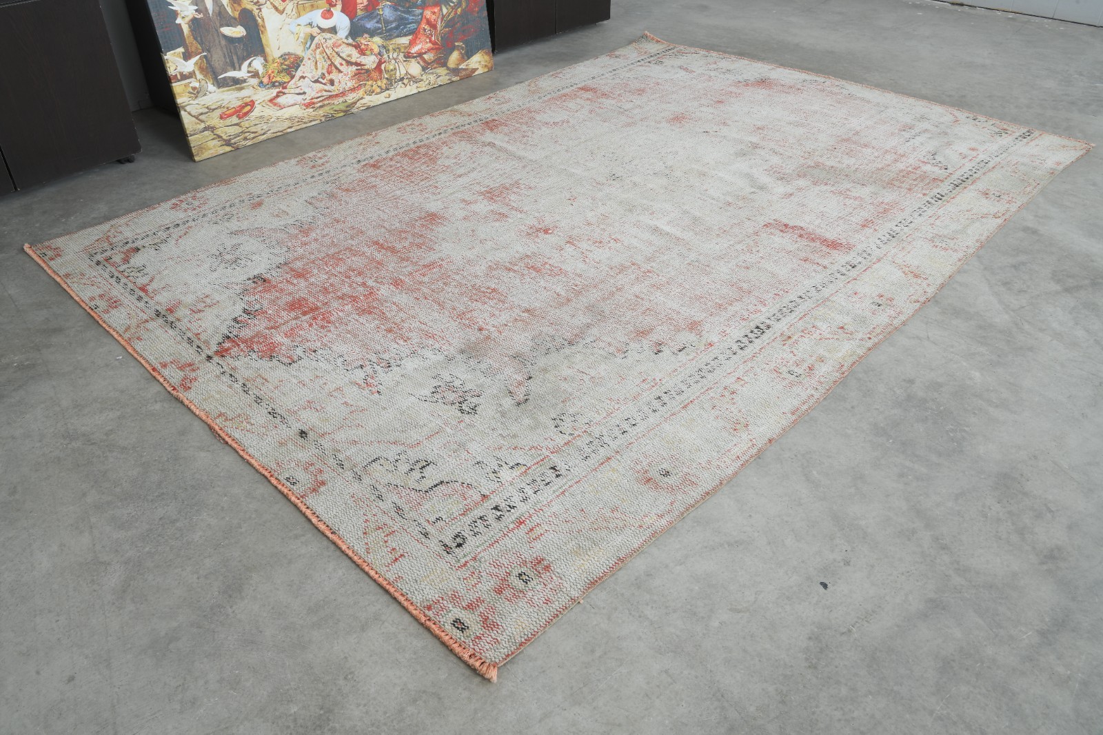 6x9 ft rugs, antique turkish carpet vintage oushak rug hand-knotted wool rug,655 gallery