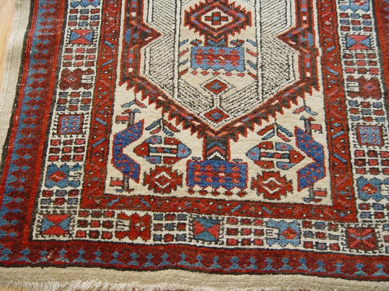 Antique Sarabb Herizz Tribal Hand Knotted Wool VEG, Dyes Oriental Rug 3' x 6' gallery