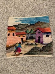 vintage Andean Peruvian tapestry rug