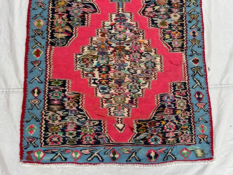 85 x 270 cm Stunning Vintage Super Fine Quality Senneh Knots Five Medallion Rug gallery