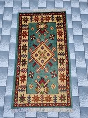 Handmade vintage Afghan tribal Historical Rug 100×55 cm