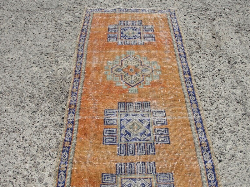 2x10 turkish runner rug, oushak runner rug, 2.9 x 10.5 ft. turkish floor rug, gallery