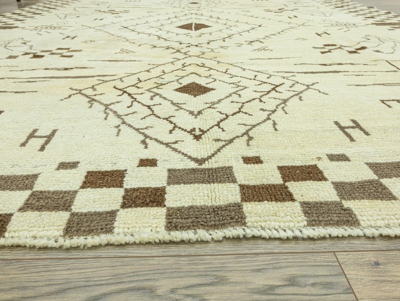 New Turkish Oushak Area Rug 7.10x9.4 ft - Handwoven Ivory Brown Organic Modern gallery