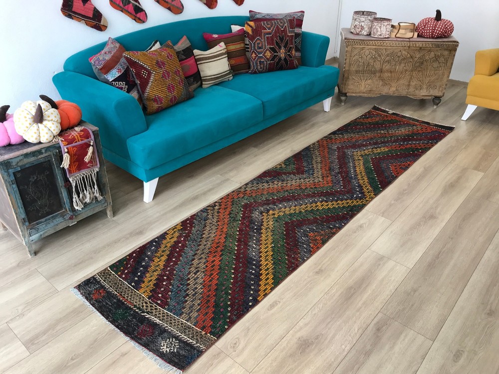 Kitchen rug, Hallway rug, Entry rug, Handmade rug, Vintage rug, Oushak rug