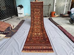 Fine Antique Afghan Runner Rug 3×12 ft Handmade Persian Style Tribal Hallway Rug