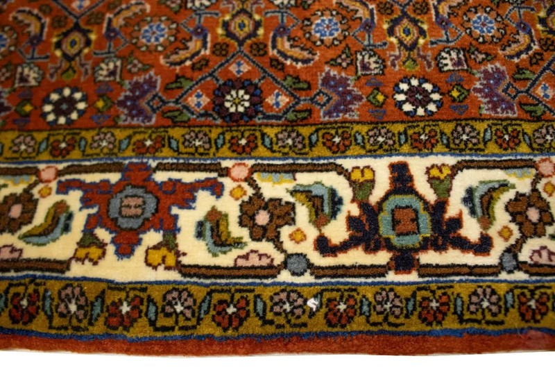 Vintage 4X5 Handmade Wool Oriental Rug Thick Pile Orange Floral DesignCarpet gallery