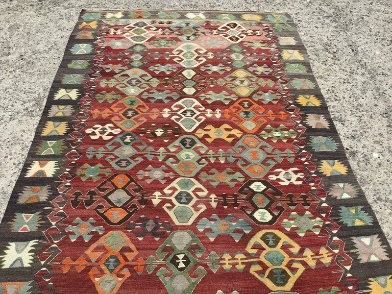 Turkish Area kilim rug, Anatolian rug, Teppich Kelim, Tapis, 5'7"x 9'6"ft, gallery