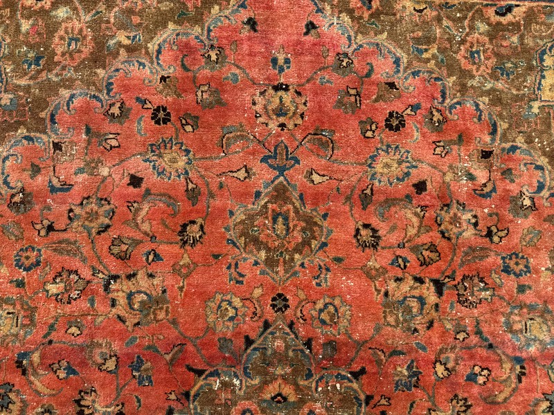 8x11 PINK ANTIQUE RUG ORIENTAL HAND-KNOTTED handmade real colorful coral 8x10 ft gallery