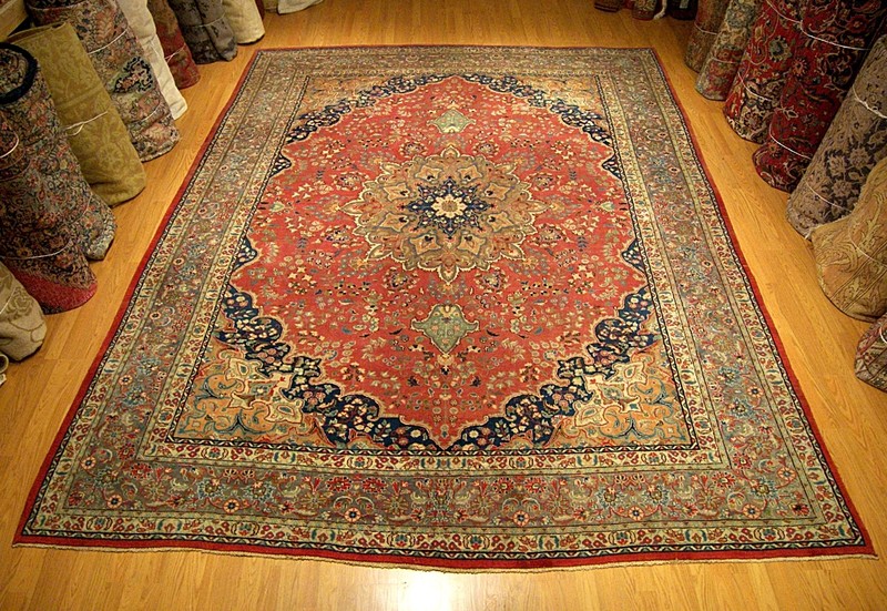 9.6 x 12.5 Handmade Fine Quality Antique Tabrez Rug Vegetable Dyes Natural Wool gallery