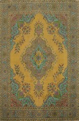 Traditional Wool Over-dyed Living Room Rug 9×12 ft Hand-knotted Vintage Carpet