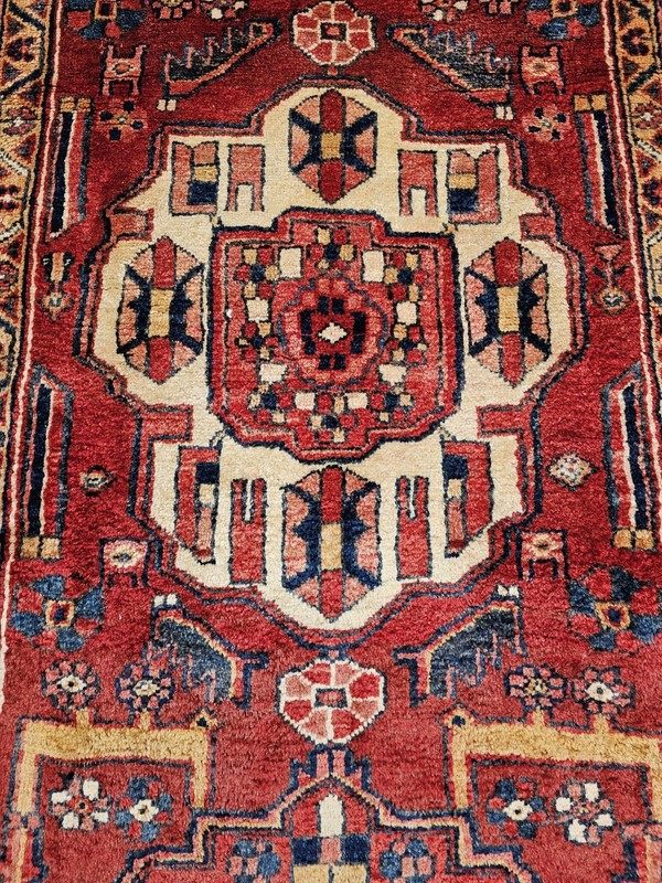 4.1 x 14.5 ANTIQUE CAUCASIAN HERIZ SERAPI KAZAK VINTAGE USHAK TRIBAL RUNNER gallery