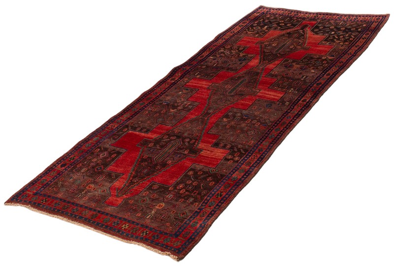 Vintage Hand-Knotted Area Rug 4'5" x 10'9" Traditional Oriental Wool Carpet gallery