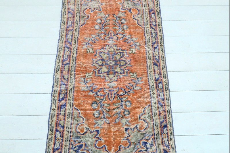 Turkish Oushak Rug Carpet DoorMat Bedroom Kelim Tapis Teppiche 28"x52" Area Rugs gallery