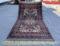 Fine Antique Afghan Baluchi Rug 3×5 Blue Handmade Persian Style Oriental Carpet