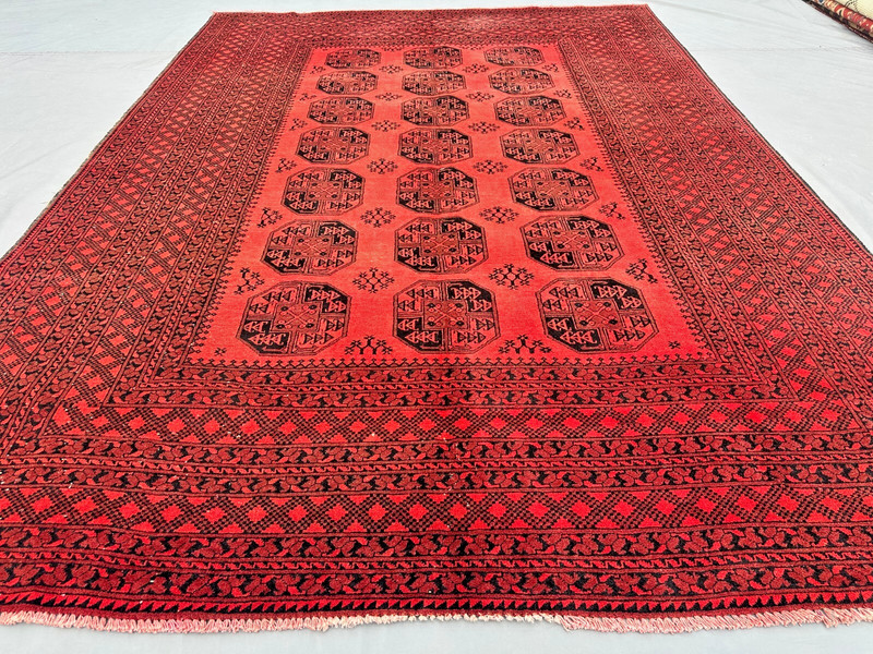 Vintage Afghan Filpai Rug | Hand Knotted Wool Ersari Turkmen Carpet 6.8x9.4 ft gallery