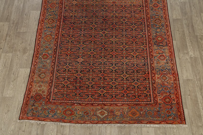 Antique Pre-1900 Geometric Malayer Runner Rug Vegetable Dye Hand-Knotted 6x16 ft gallery