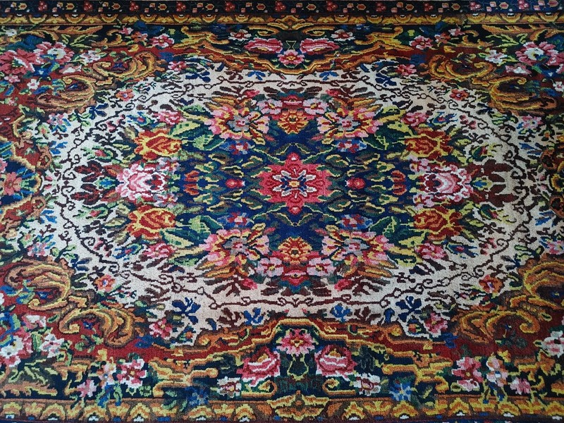 EXCEPTIONAL LARGE ORIGINAL MIDDLE EASTERN RUG GOLFARANG DESIGN 138 X 82" gallery