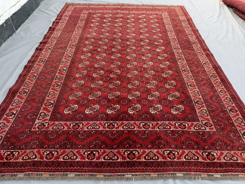 Antique Turkmen Tekke Area Rug 7x10 ft Hand Knotted Persian Style Afghan Carpet gallery