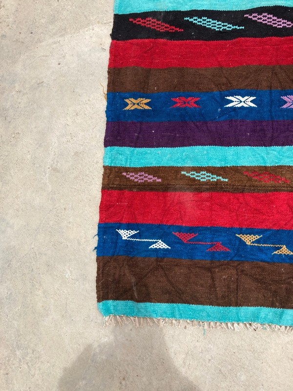 Vintage Traditional Handmade Beautiful Turkish Kilim Floor Rug Carpet 149x89 cm gallery
