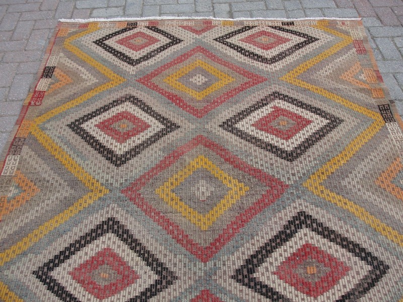 Turkish Kilim Rug Area Rugs, 66" x97", Handwoven Rug Carpet gallery