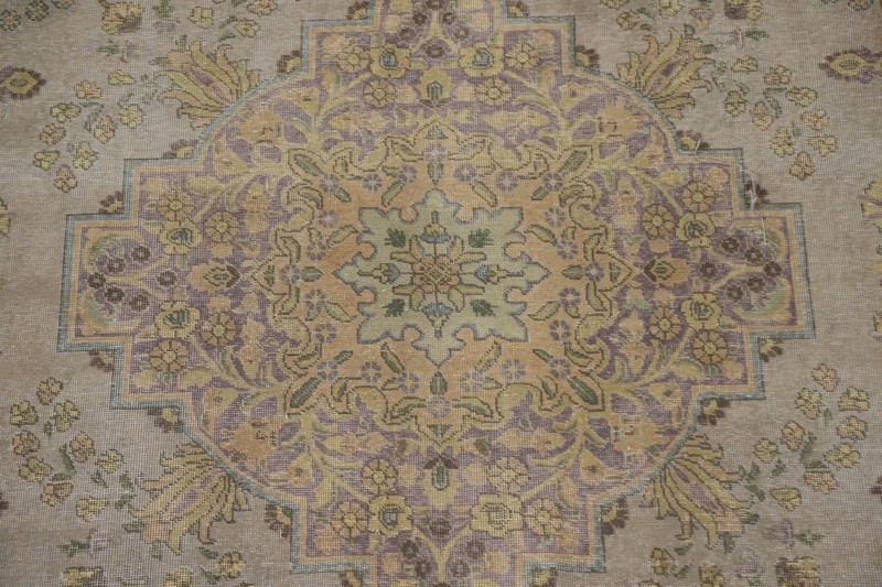 Floral Gray Overdyed Traditional Area Rug 10x13 Evenly Low Pile Handmade gallery