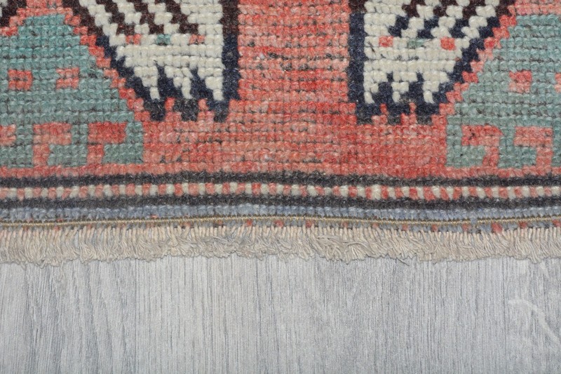 Vintage Distressed Oushak Rug 1'4x3'1 ft, Brown Modern Turkish Rug gallery