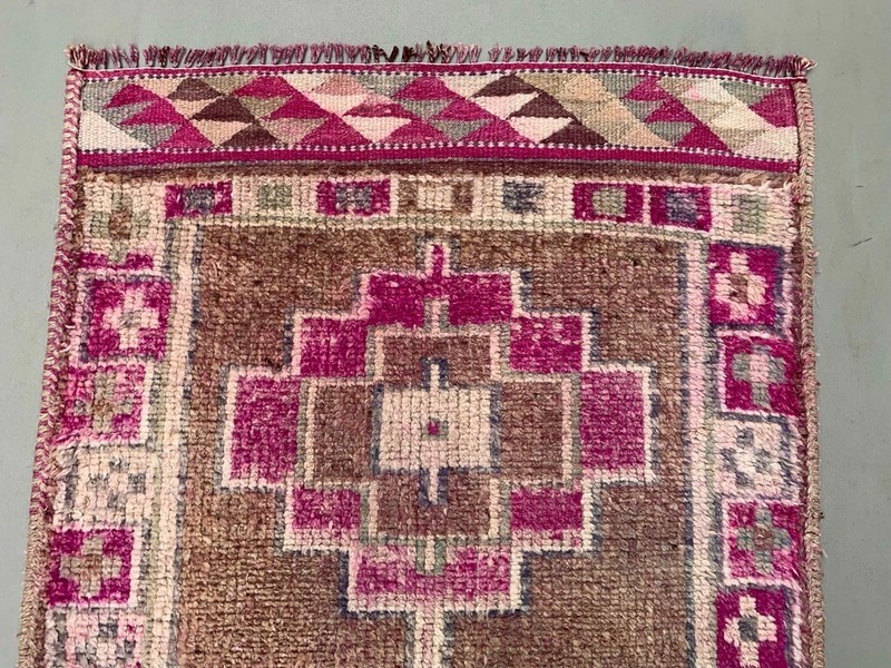 Vintage Turkish Tribal Runner 360x93 cm veg dye wool rug tribal, handmade gallery