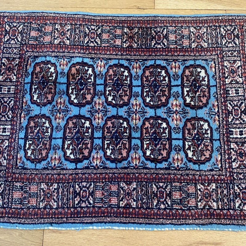 Vintage Rug 2' 1 x 3' 4 Blue Hand Knotted Oriental Rug Bokhara gallery
