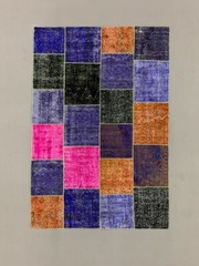 Distressed Vintage Turkish Patchwork Rug 219×150 cm Wool Medium