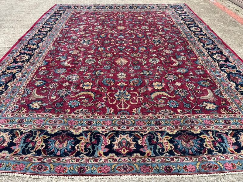 9x12 COLORFUL ANTIQUE RUG SIGNED VINTAGE ORIENTAL handmade hand-woven fine old gallery