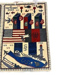 9/11 Handmade Afghanistan Amazing war rug Great Quality Beauiful design 5ftx3f