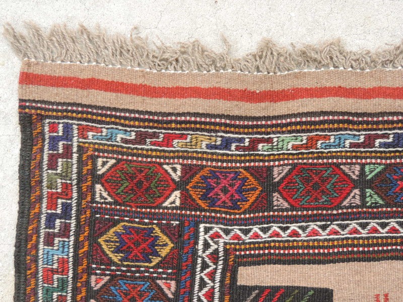 3x6ft. Tribal Sumak Kilim Wool Rug gallery