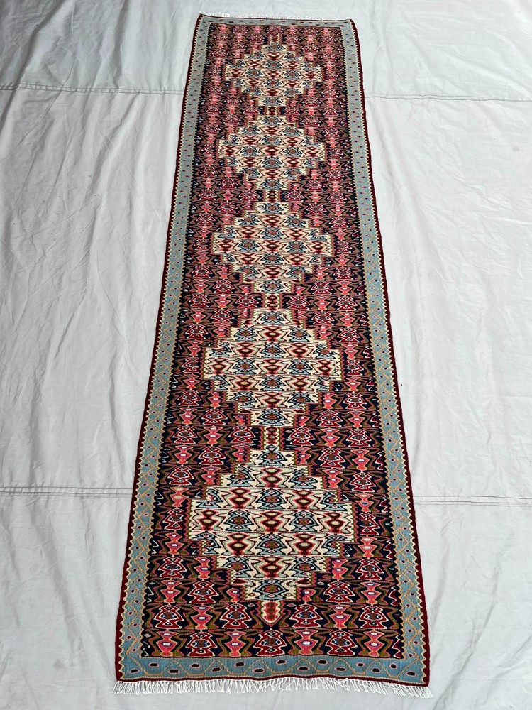67 x 234 cm Stunning Vintage Super Fine Quality Senneh Knots Five Medallion Rug
