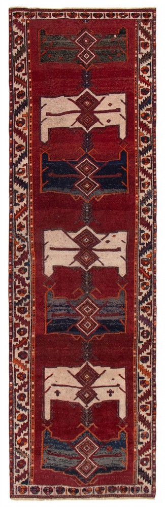 Vintage Hand-Knotted Area Rug 4'4" x 13'10" Traditional Wool Carpet