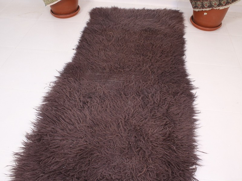 3x7 Genuine Sheepskin Area Rug Natural Wool Shag Throw Purple 2.6x6.6 ft gallery