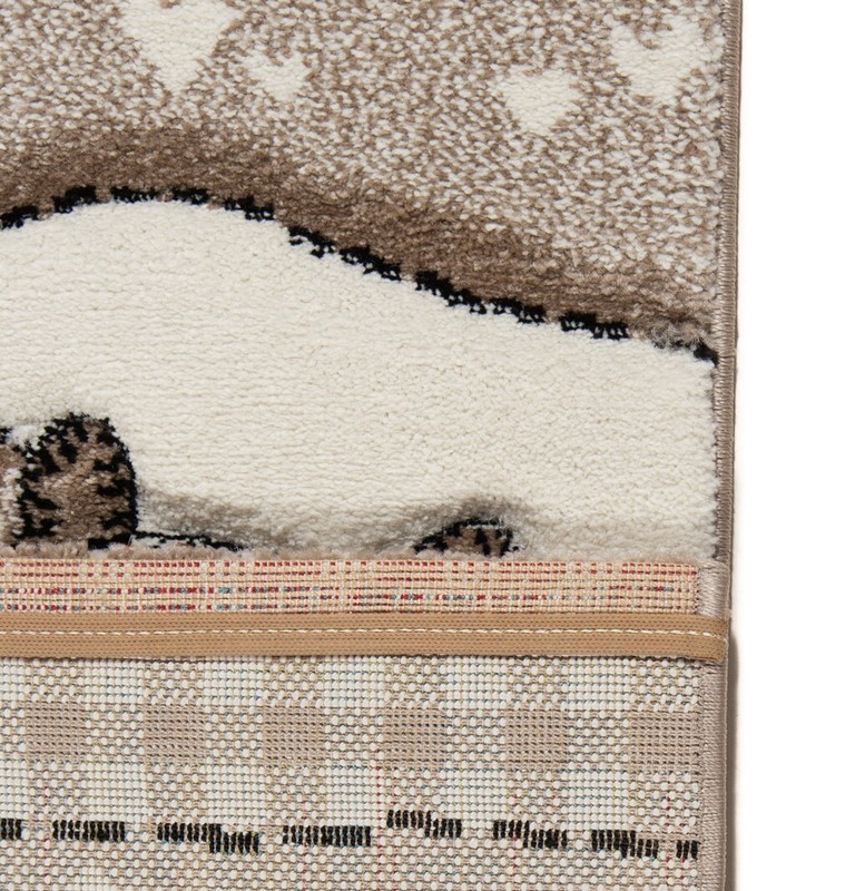 Kids 59 1/8x39 3/8 in Fattoria Maschinengewebter Carpet Rug Beige Cartoons gallery