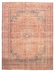 Vintage Hand-Knotted Area Rug 9’6″ x 12’8″ Traditional Oriental Wool Carpet