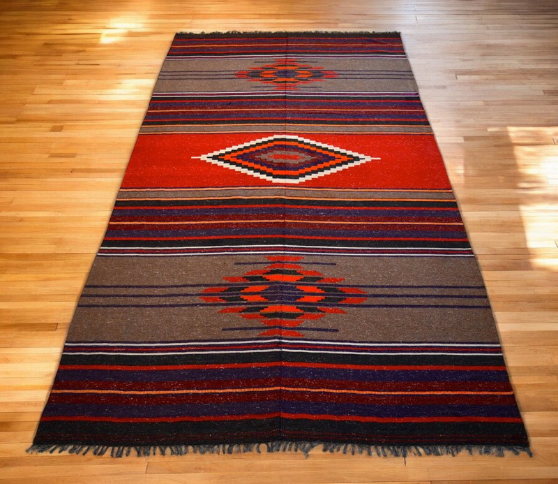 5x9 ft Rug Couch Cover Handmade Native American Style Turkish Kilim Area Rug gallery