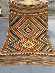 Terracotta Antique Turkish Rug Handwoven Tribal Navajo Geometric Kilim Boho