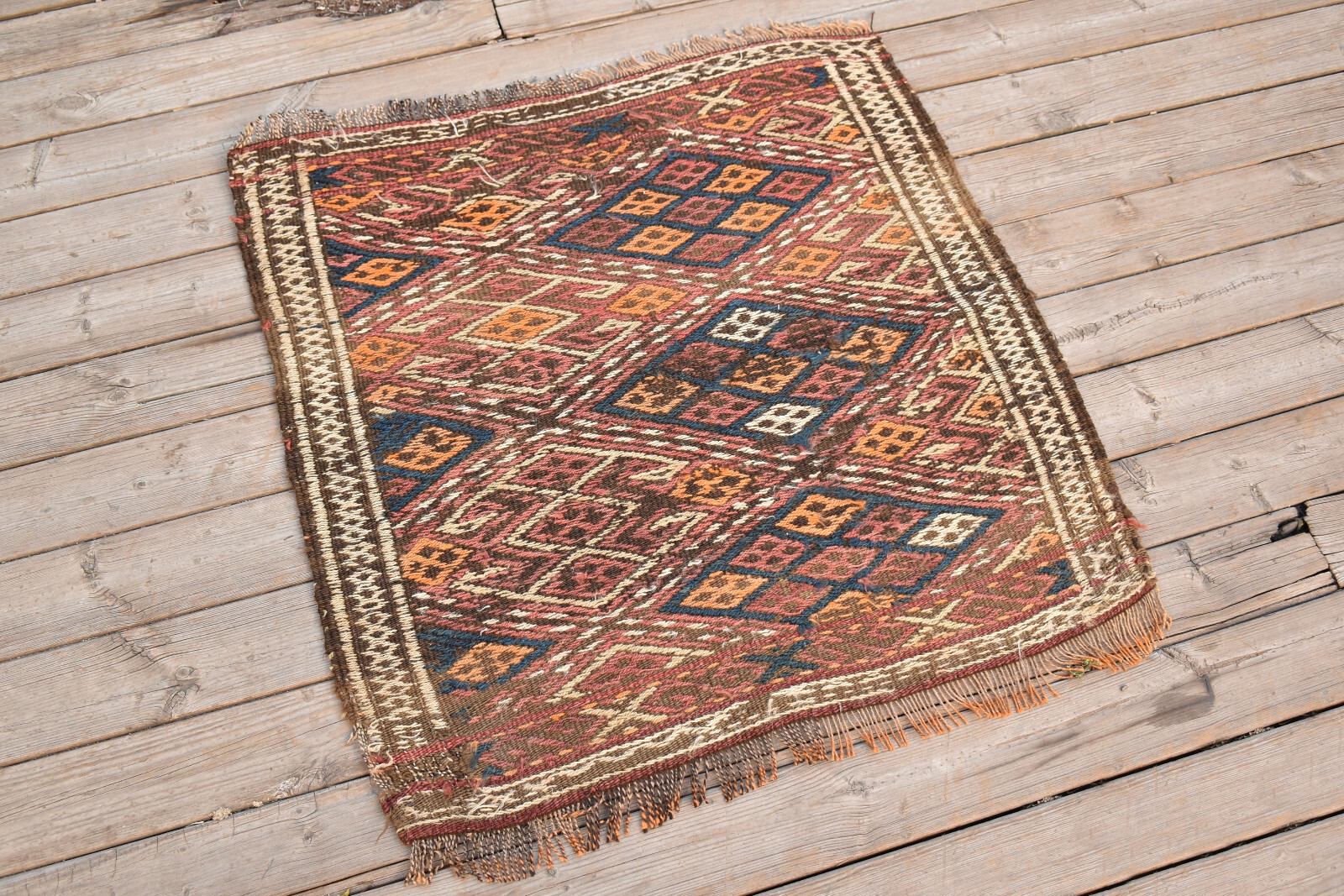 Turkish Kilim Rug 28''x29'' Handwoven Kars Mini Kilim 73x75cm Door Mat Chair Rug gallery