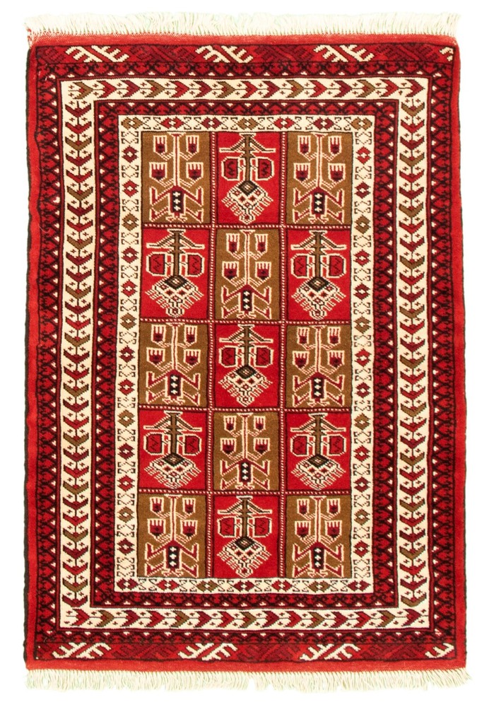 Vintage Traditional Hand-Knotted Area Rug 3'3" x 4'8" Oriental Wool Carpet